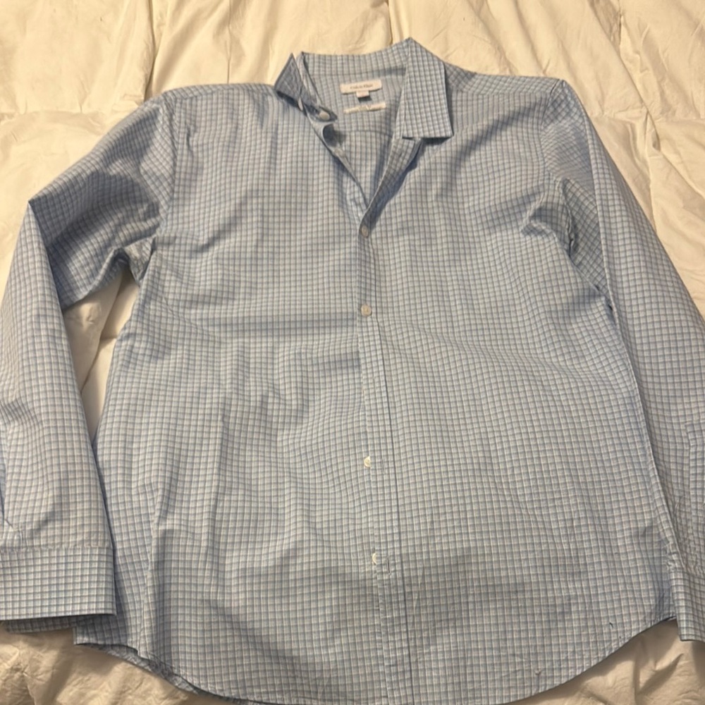 Calvin Klein Men's Blue Checkered Shirt